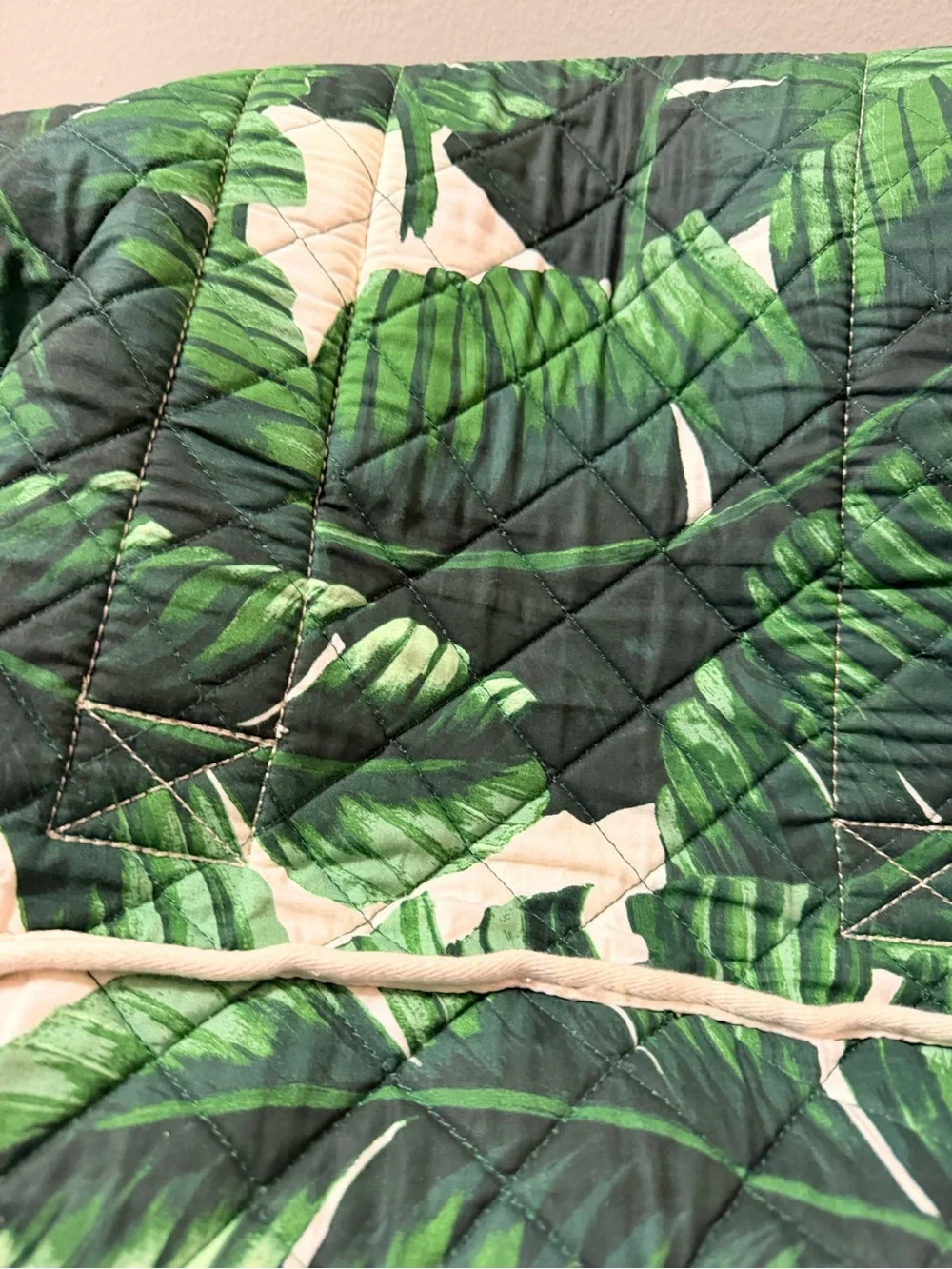 Green Tropical Quilted Tote